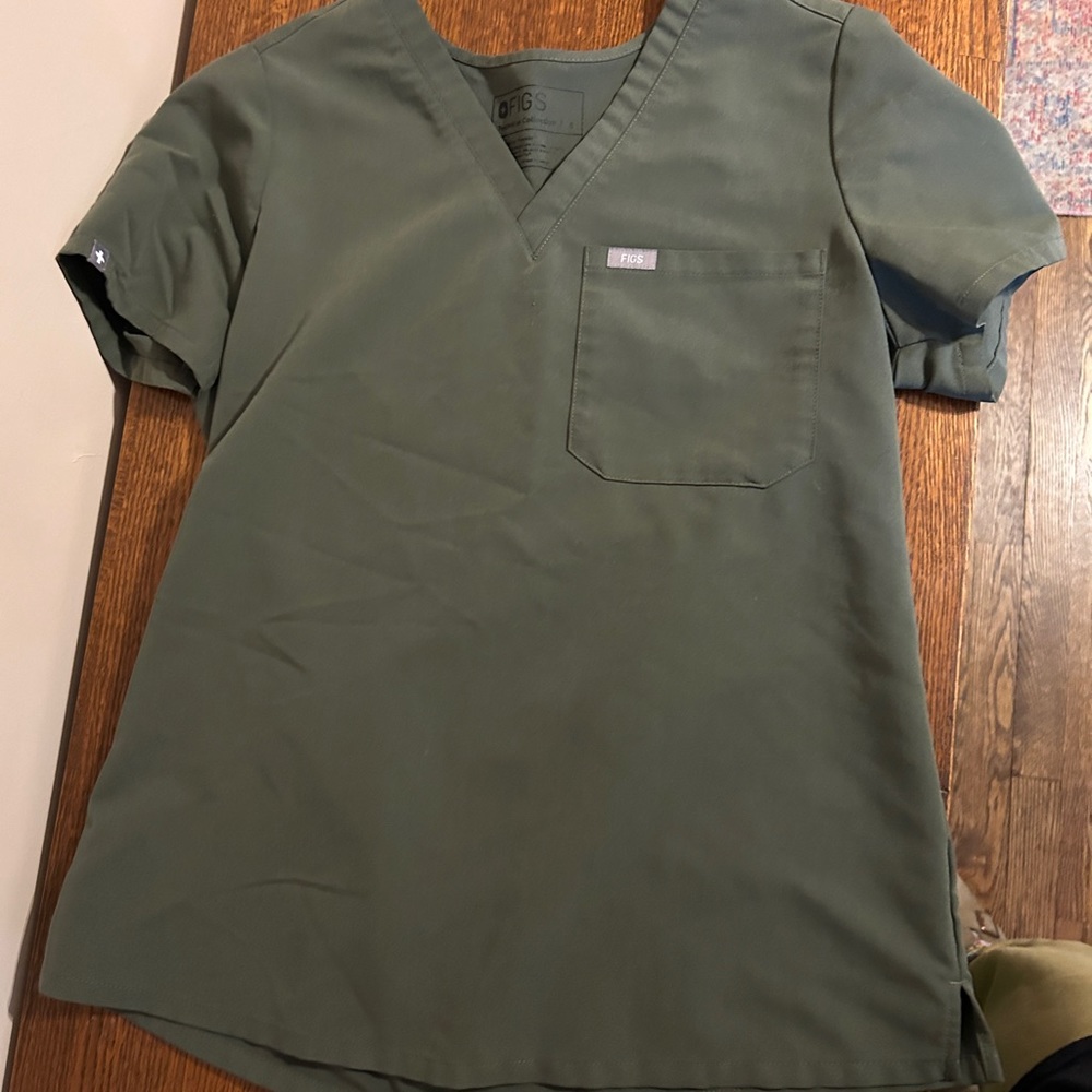 Olive green FIGS top